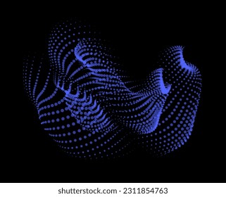 3d dynamic node of big data dots science. Wave infinity sinusoid line from particles. Swirl hill electric neon bulge explosion. Vibrate waveform sphere background. Flower research science net drip.
