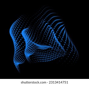 3d dynamic node of big data dots science. Wave infinity sinusoid line from particles. Swirl hill electric neon bulge explosion. Vibrate waveform sphere background. Flower research science net drip.