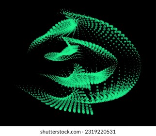 3d dynamic node of big data dots science. Wave infinity sinusoid line from particles. Swirl hill electric neon bulge explosion. Vibrate waveform sphere background. Flower research science net drip.