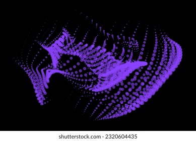 3d dynamic node of big data dots science. Wave infinity sinusoid line from particles. Swirl hill electric neon bulge explosion. Vibrate waveform sphere background. Flower research science net drip.