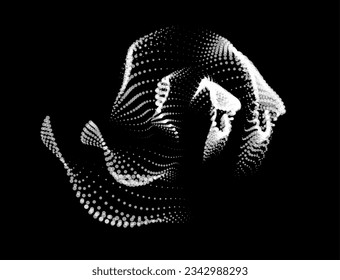 3d dynamic node of big data dots science. Wave infinity sinusoid line from particles. Swirl hill electric neon bulge explosion. Vibrate waveform sphere background. Flower research science net drip.