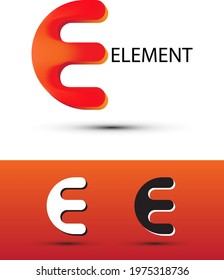 3D e letter logo design template
