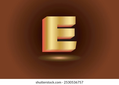 3d E letter logo design. E font design.