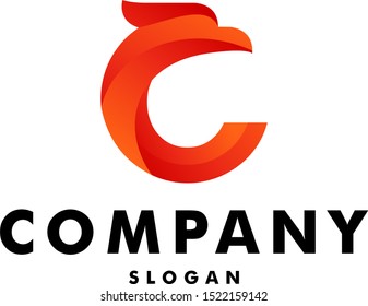 3D Eagle C Logo Design