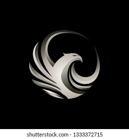 3D eagle logo icon vector