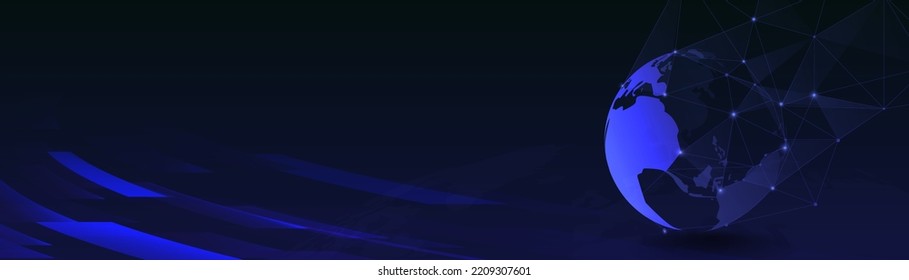 3D earth globe with connection lines. Global network connection. Vector illustration