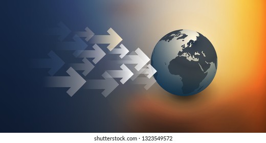 3D Earth Globe Design Layout Applicable for Globalisation, Global Business, Technology Concepts, Event Posters - Vector Template