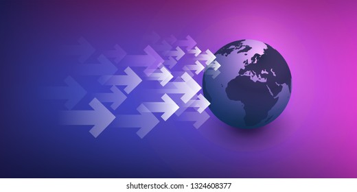 3D Earth Globe Design Layout Applicable for Globalisation, Global Business, Technology Concepts, Event Posters - Vector Template