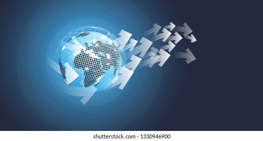 3D Earth Globe Design Layout,  Applicable for Globalisation, Global Business, Technology Concepts, Event Posters - Vector Template