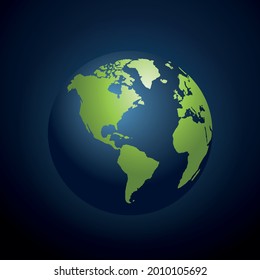 3.ᵉʳ globo terrestre de fondo azul