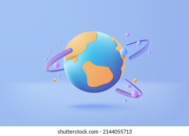 3D earth globe with pinpoints online deliver service, delivery tracking, pin location point marker of shipment map 3d. Product shipping out from world map. delivery icon 3d vector render illustration