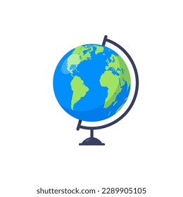 3d earth globe world vector icon. Travel globus cartoon simple illustration geography table desk globeisolated icon