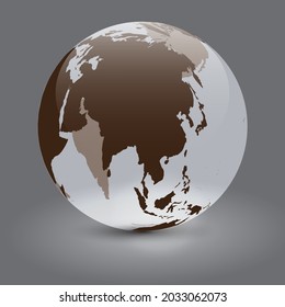 3d Earth Glossy Sphere Vector Illustration Stock Vector 
