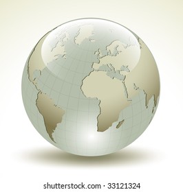 3D Earth glossy sphere - vector illustration