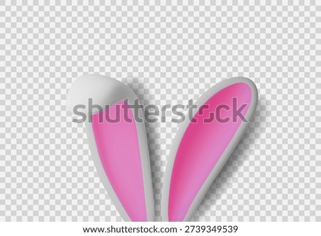 3D Easter bunny ears with white rabbit texture, perfect for spring holiday cards, festive banners, and cheerful greeting designs.