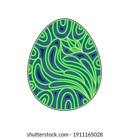 3D Ostereier bewachsen. Osterschmuck. Mandala hat ein mehrschichtiges Design. Vektorgrafik mit mehreren Ebenen.
