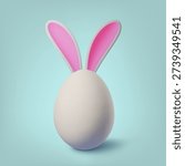 3D Easter egg whit bunny ears. Happy Easter. 
