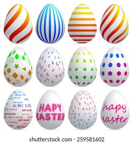 3d easters egg set.(front view version.)