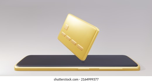 3 d Pago fácil sin contacto a través del concepto de smartphone. compra móvil en línea y transacción de pago. Ilustración vectorial.