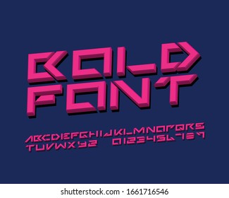 3D Edgy Font Set In Vector Format