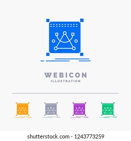 3d, edit, editing, object, resize 5 Color Glyph Web Icon Template isolated on white. Vector illustration