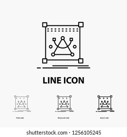 3d, edit, editing, object, resize Icon in Thin, Regular and Bold Line Style. Vector illustration