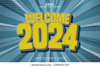3d editable 2024 new year text effect