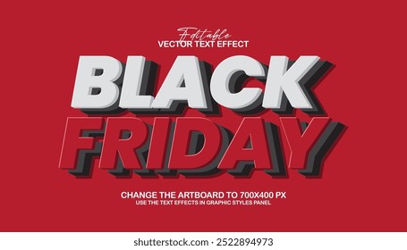 3d editable black friday text effect style