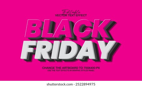 3d editable black friday text effect style