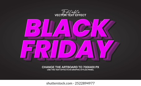 3d editable black friday text effect style