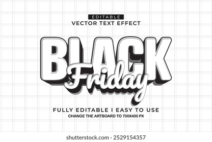 Efecto de texto de viernes negro editable 3D, Plantilla de efecto de texto de estilo de moda