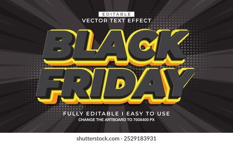 Estilo de efecto de texto de viernes negro editable en 3D