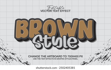 3d editable brown text effect, trendy style text effect template