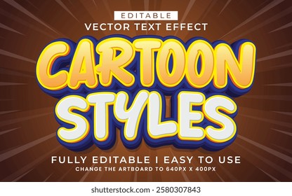 3d editable cartoon text effect typography style template