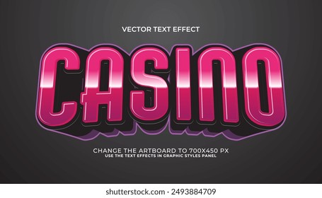 efecto de texto de casino editable 3d, Plantilla de efecto de texto de estilo de moda