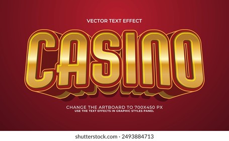 efecto de texto de casino editable 3d, Plantilla de efecto de texto de estilo de moda