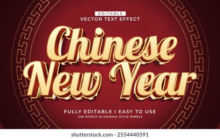 3d editable chinese new year text effect title graphic style template