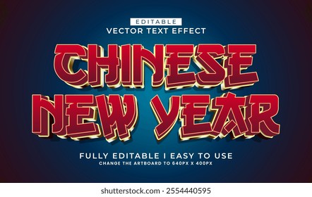 3d editable chinese new year text effect title graphic style template