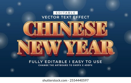 3d editable chinese new year text effect title graphic style template