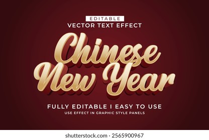 3d editable chinese new year text effect typography style template