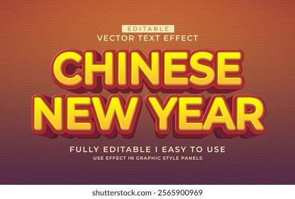 3d editable chinese new year text effect typography style template