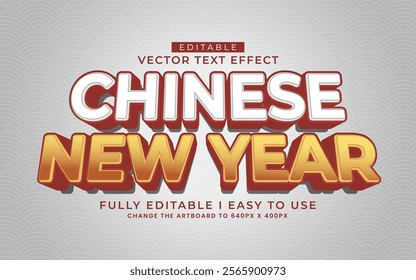 3d editable chinese new year text effect typography style template