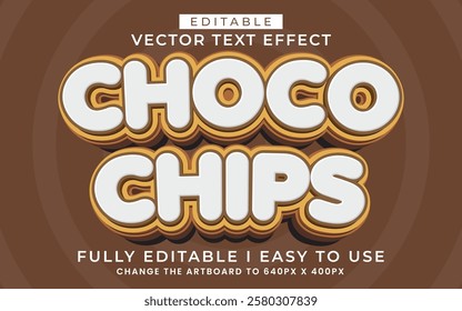 3d editable choco chip text effect typography style template