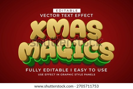 3d editable christmas magic text effect typography style template