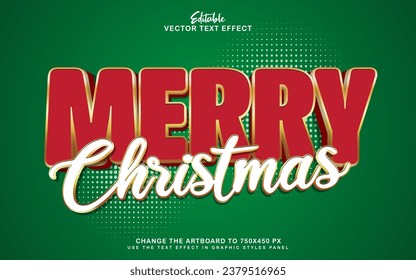 3d editable christmas text effect style