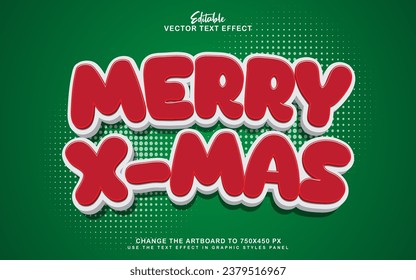 3d editable christmas text effect style