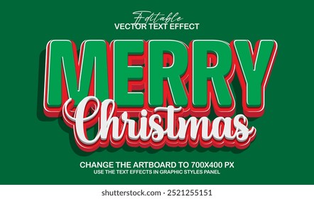 3d editable christmas text effect, trendy style text effect graphic style template