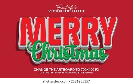 3d editable christmas text effect, trendy style text effect graphic style template