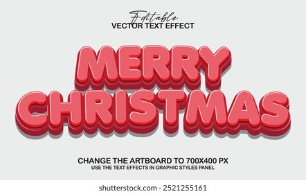 3d editable christmas text effect, trendy style text effect graphic style template