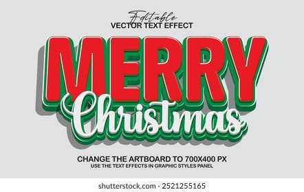 3d editable christmas text effect, trendy style text effect graphic style template